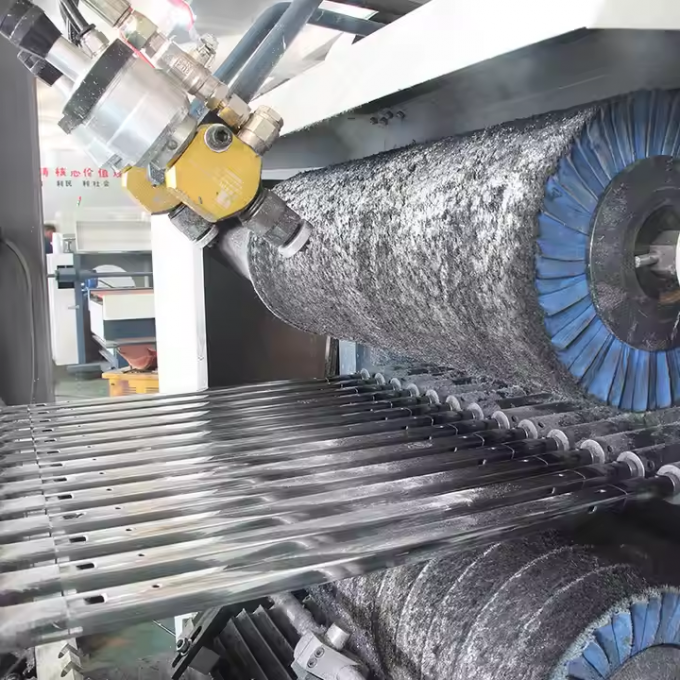 เครื่องขัดเงาอัตโนมัติสำหรับท่อโลหะ/ท่อสี่เหลี่ยม/กลมสำหรับขัดผิวด้วยลวดลายเส้นผม 8k, การวาดลวด 7